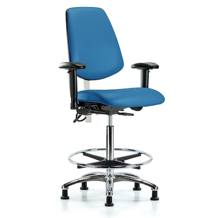 Vin Hi Ben Chair, Med, Bk, Blu, CL100/ESD, Adjustable Arms, 26