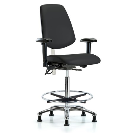 Vin Hi Ben Chair, Med, Bk, Blk, CL100/ESD, Adjustable Arms, 26