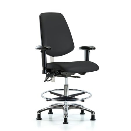 Vin Med Ben Chair, Med, Bk, Blk, CL100/ESD, Adjustable Arms, 22