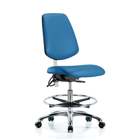 Vin Med Ben Chair, Med, Bk, Blu, CL100/ESD, No Arms, 22