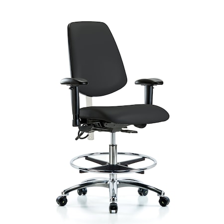 Vin Med Ben Chair, Med, Bk, Blk, CL100/ESD, Adjustable Arms, 22