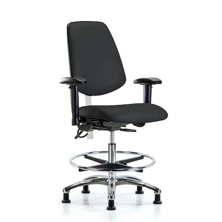 Vin Med Ben Chair, Med, Bk, Blk, CL100/ESD, Adjustable Arms, 22