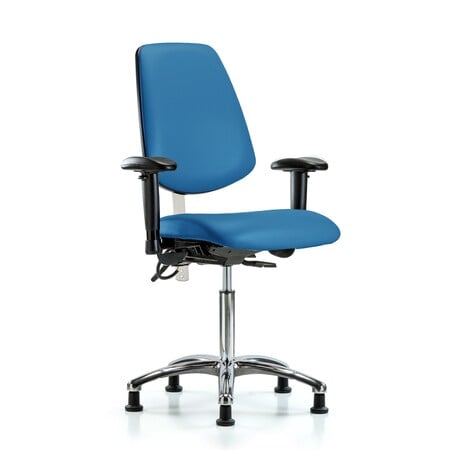 Vin Med Ben Chair, Med, Bk, Blu, CL100/ESD, Adjustable Arms, 22