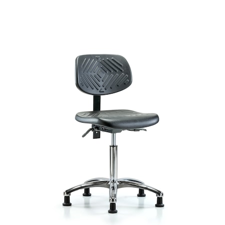 Chair, Poly, Med Bench, Chrome Glides, No Arms, 19-1/2
