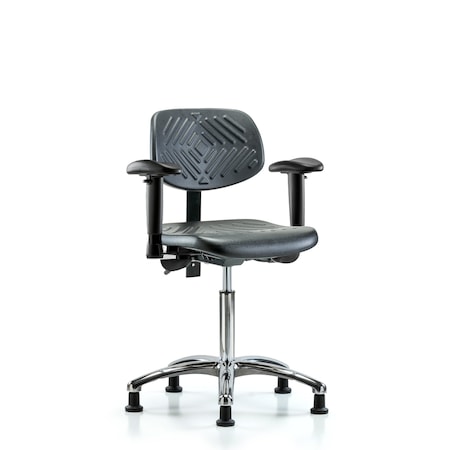 Chair, Poly, Med Bench, Chrome AA Glides, 6-Way Adjustable, 19-1/2