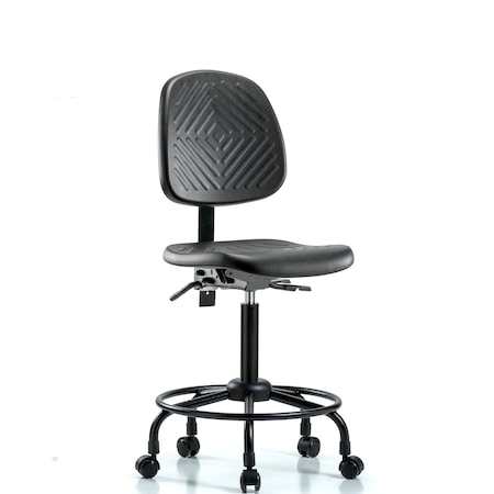 Benchch Chair, Poly, Med, Bk, RT, Tilt Cast, No Arms, 21-1/2