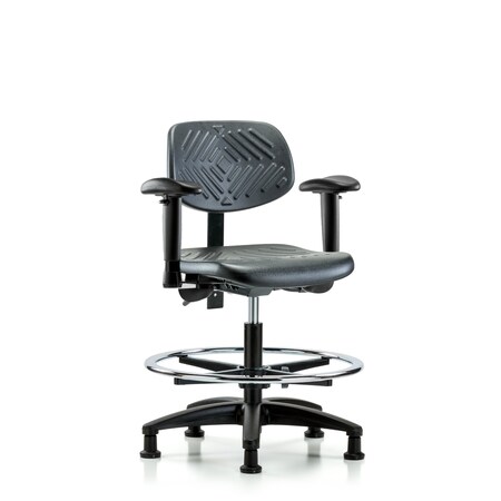 Chair, Poly, Med Bench, AA CF Glides, 6-Way Adjustable, 19-1/2