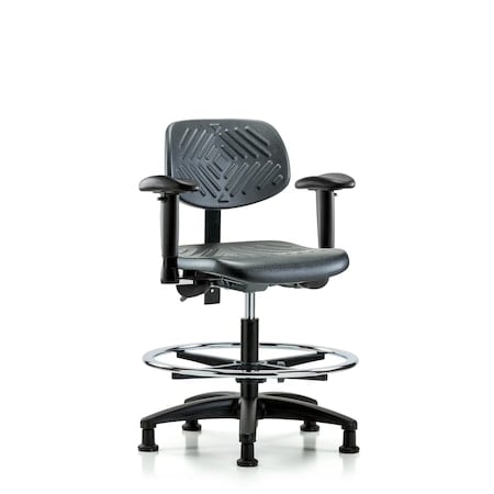 Chair, Poly, Med Bench, Tilt AA CF Glides, 6-Way Adjustable, 19-1/2