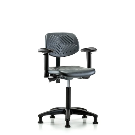 Chair, Poly, Med Bench, Tilt Arms Glides, 6-Way Adjustable, 19-1/2