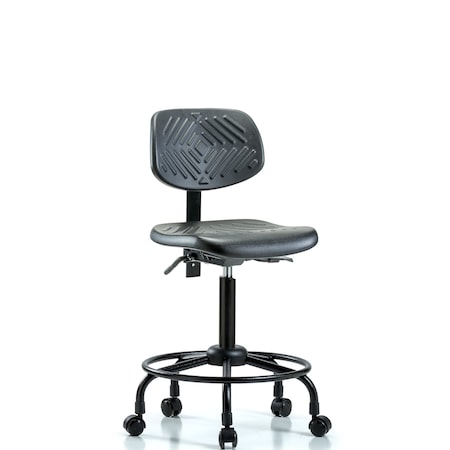 Chair, Poly, Med Bench, RT Casters, No Arms, 21-1/2