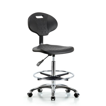 Erie Hi Bench, Chair, Chrome, CF, Casters, No Arms, 24