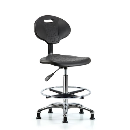 Erie Hi Bench Chair, Chrome, CF, Glides, No Arms, 24