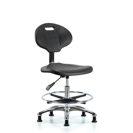 Erie Med Bench Chair, Chrome, CF, Glides, No Arms, 19