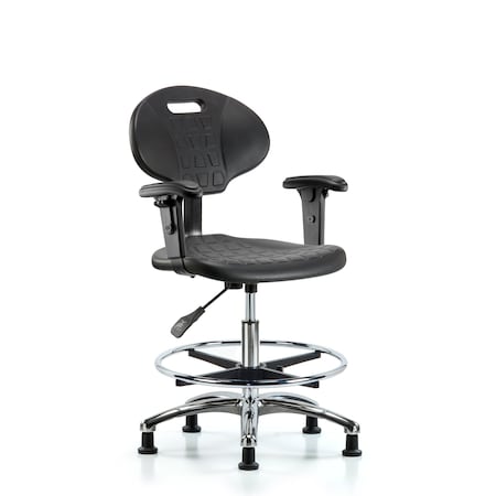 Erie Med Bench Chair, Chrome, AA, CF, Glides, 2-Way Adjustable, 19