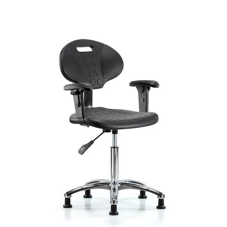 Erie Med Bench Chair, Chrome, AA, Glides, 2-Way Adjustable, 19