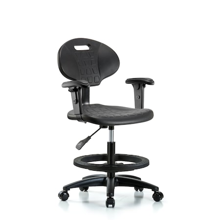 Erie Med Bench Chair, AA, BF, Casters, 2-Way Adjustable, 19