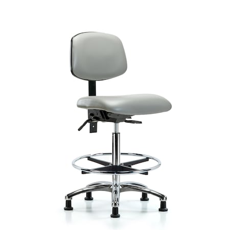 Chair, Vinyl, Hi Bench, Chr CF Glides, Dov, No Arms, 26