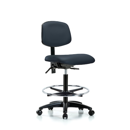 Chair, Fabric, Hi Bench, BF Glides, Blk, No Arms, 26