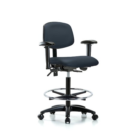 Chair, Fab, Med Bench, RT Tilt AA Cast, Blu, No Arms, 26