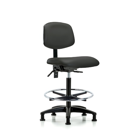Chair, Fab, Med Bench, RT Tilt AA Cast, Blk, No Arms, 26