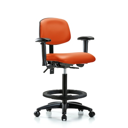 Chair, Fabric, Med Bench, CF Glides, Bur, 6-Way Adjustable, 26