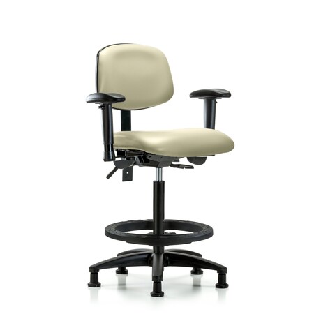 Chair, Fab, Hi Bench, Tilt BF Casters, Blu, 6-Way Adjustable, 26