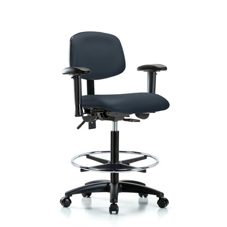 Chair, Fab, Med Bench, Tilt AA CF Cast, Blu, 6-Way Adjustable, 26