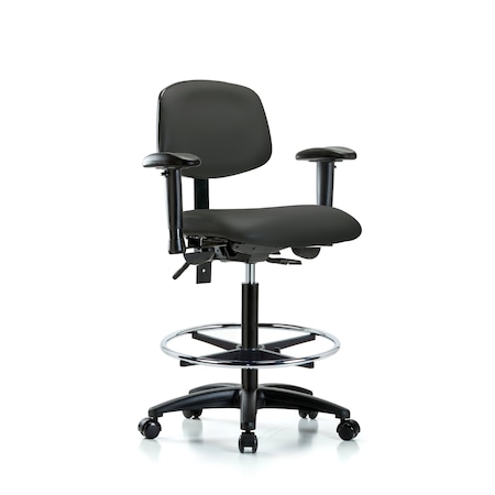 Chair, Fab, Med Bench, Tilt AA CF Cast, Blk, 6-Way Adjustable, 26