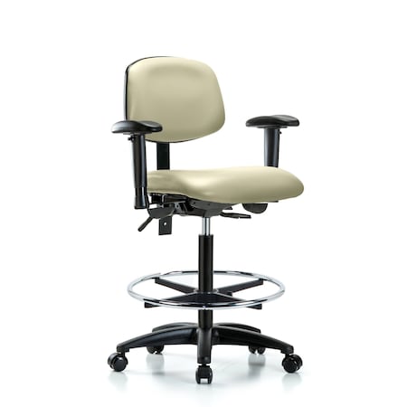 Chair, Fabric, Med Bench, AA Casters, Bur, 6-Way Adjustable, 26
