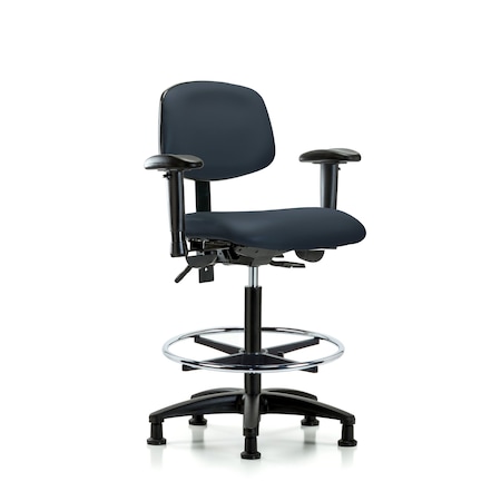 Chair, Fab, Med Bench, Tilt BF Glides, Gry, 6-Way Adjustable, 26