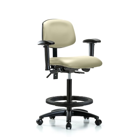 Chair, Poly, Med Bench, CF Casters, 6-Way Adjustable, 26