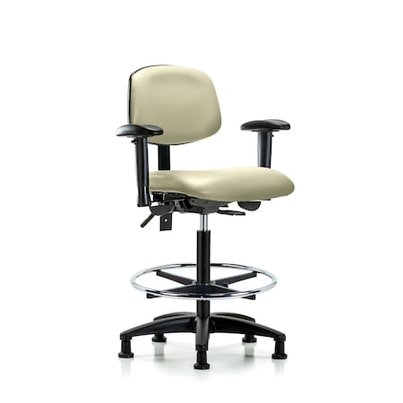 Chair, Poly, Med Bench, Chrome Tilt CF Cast, 6-Way Adjustable, 26