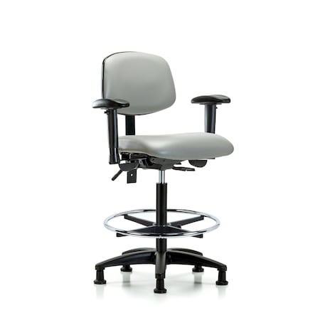 Chair, Poly, Med Bench, Chrome AA Casters, 6-Way Adjustable, 26