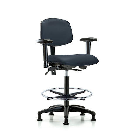 Chair, Poly, Med Bench, Chrome Tilt Casters, 6-Way Adjustable, 26
