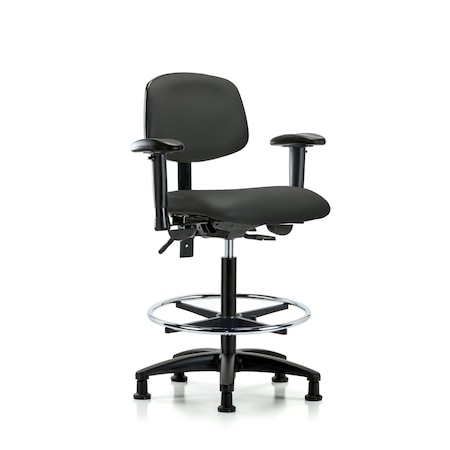 Chair, Poly, Med Bench, Chr Tilt AA CF Glid, 6-Way Adjustable, 26