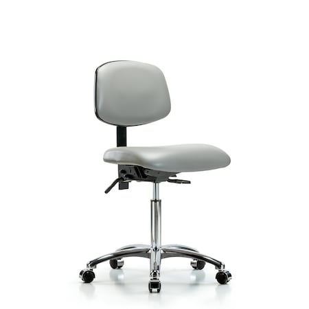 Chair, Vinyl, Med Bench, Chrome Casters, Dov, No Arms, 22