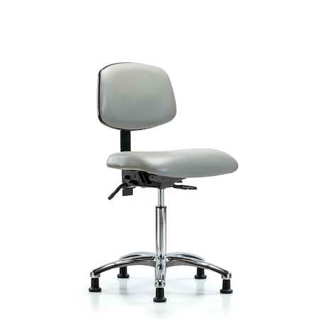 Chair, Vinyl, Med Bench, Chrome Glides, Dov, No Arms, 22
