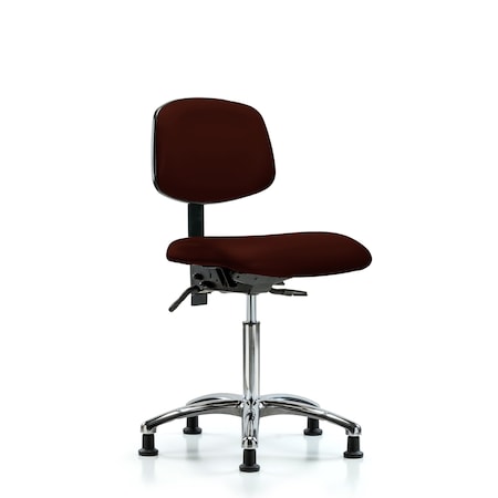 Chair, Vinyl, Med Bench, Chrome Glides, Burg, No Arms, 22