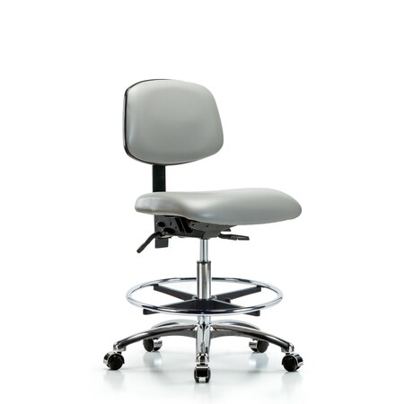 Chair, Vin, Med Bench, Chr Tilt CF Cast, Dov, No Arms, 22