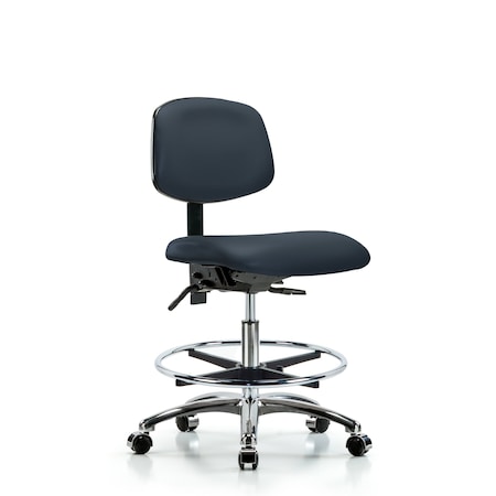 Chair, Vin, Med Bench, Chr Tilt CF Cast, Nav, No Arms, 22