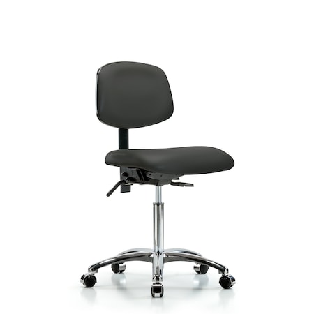 Chair, Vin, Med Bench, Chr Tilt Casters, Gry, No Arms, 22