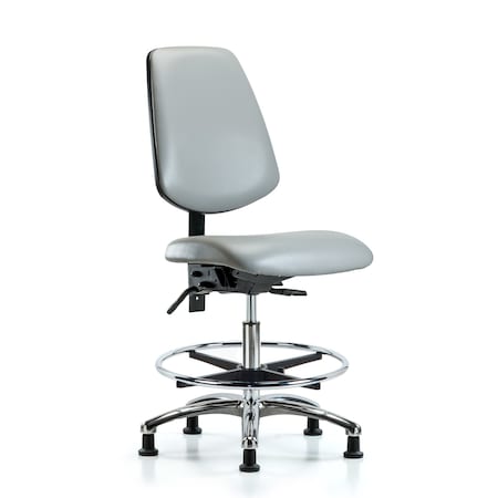 Bench Chair, Vinyl, Med, Bk, CF, Glds, Dov, No Arms, 22