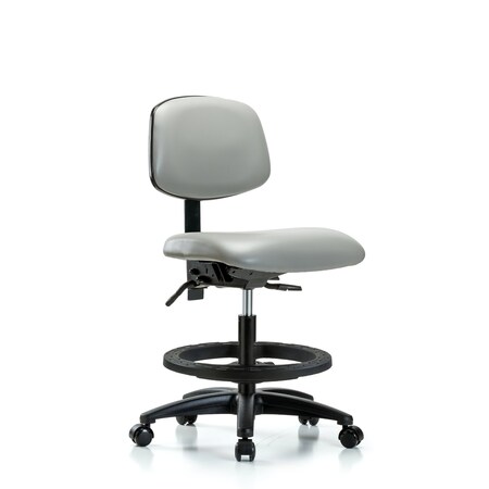 Chair, Vinyl, Med Bench, BF Casters, Dov, No Arms, 22