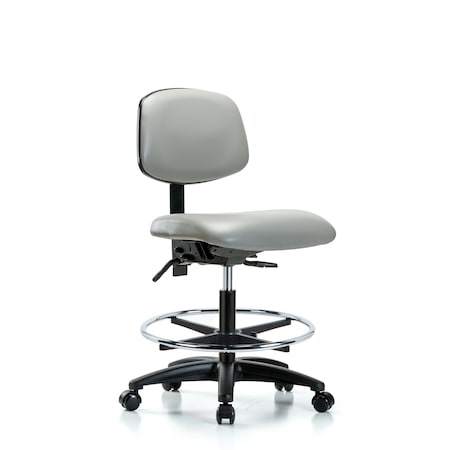 Chair, Vinyl, Med Bench, CF Casters, Dov, No Arms, 22