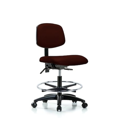 Chair, Vinyl, Med Bench, CF Casters, Burg, No Arms, 22