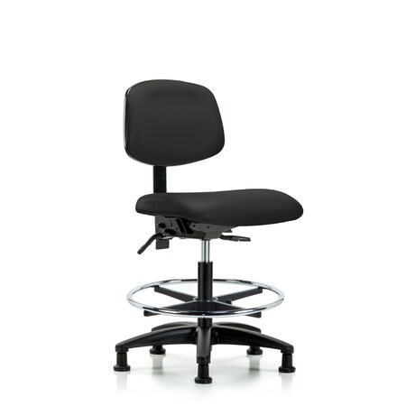 Chair, Vinyl, Med Bench, CF Glides, Blk, No Arms, 22