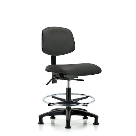 Chair, Vinyl, Med Bench, CF Glides, Gry, No Arms, 22