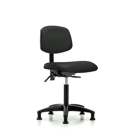 Chair, Vinyl, Med Bench, Glides, Blk, No Arms, 22