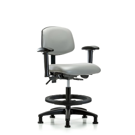 Chair, Vinyl, Med Bench, AA BF Glides, Dov, 6-Way Adjustable, 22