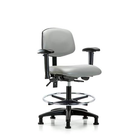 Chair, Vinyl, Med Bench, AA CF Glides, Dov, 6-Way Adjustable, 22